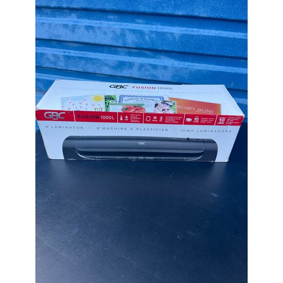 GBC 9” Laminator 9” Fusion 1000L Black w/ Manual & Original Box-New - Picture 1 of 2